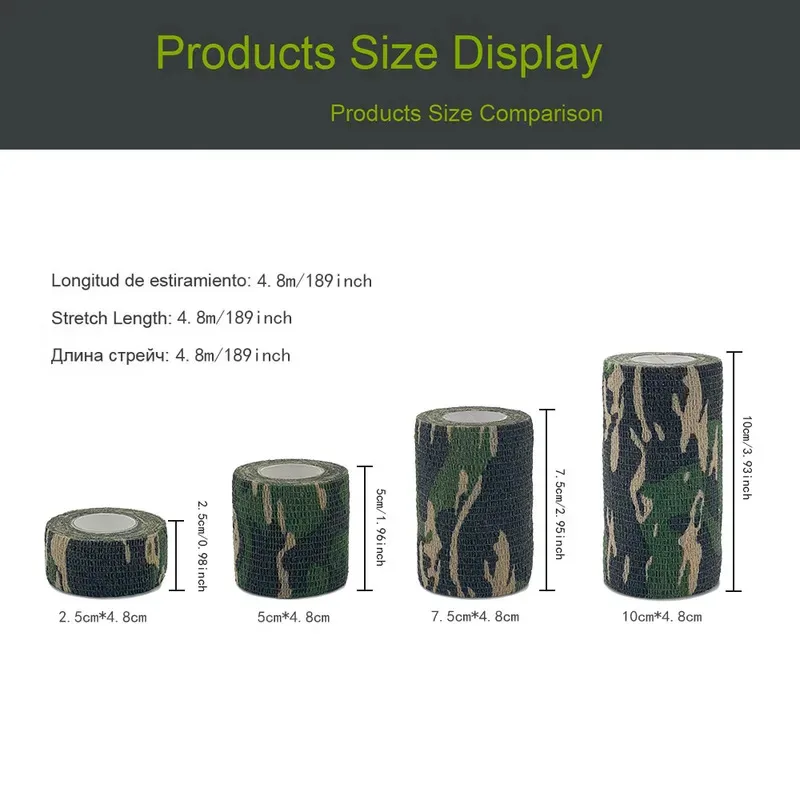 1/6pcs Hunt Disguise Elastoplast Camouflage Elastic Wrap Tape Self Adhesive Sports Protector Ankle Knee Finger Arm Bandage