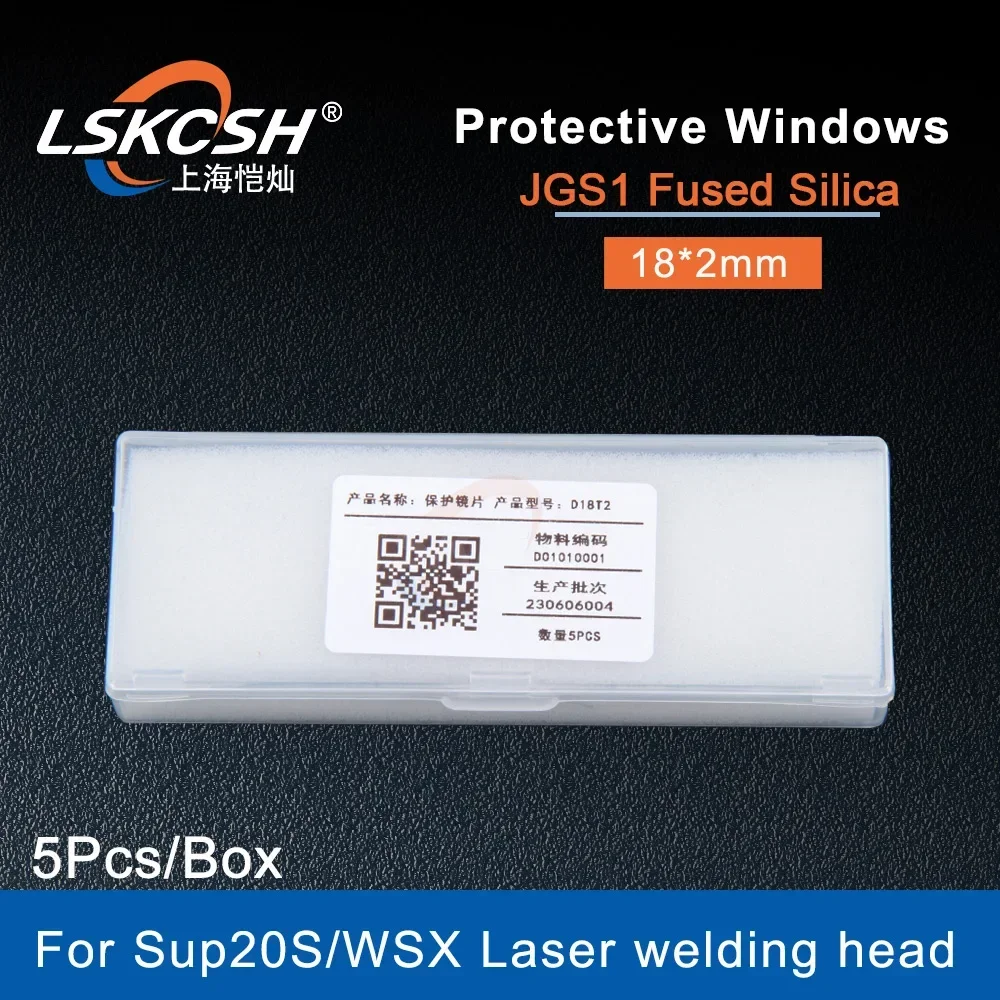  5Pcs/Box Laser Welding Lens Hand-Held Fiber Protective Window Lens 18*2mm For WSX Sup20S Laser Welding Heads