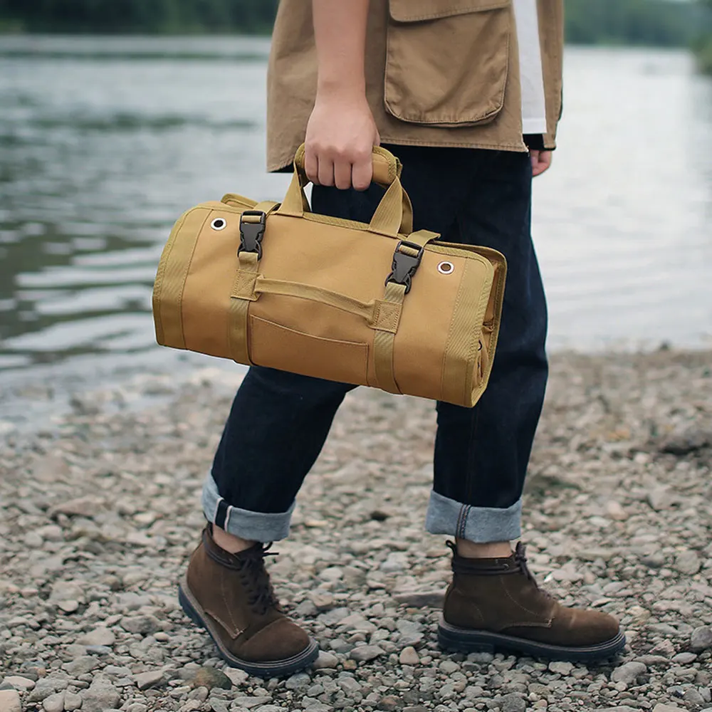 

Camping Storage Bag Multifunctional Outdoor Roll Up Tent Peg Carrier Pack Storage Bags Hiking Travel Hardware Household Tools