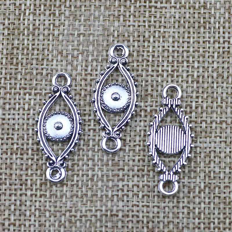 20Pieces 12*30mm Mixed Alloy Antique Silver Color Pretty Eyes Charms Connector Pendant Accessory For DIY Jewelry Making