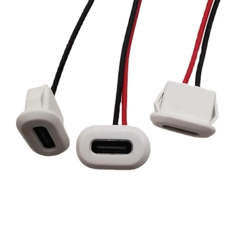Waterproof USB Type C Female Connector 2.0 Socket High Current Charging