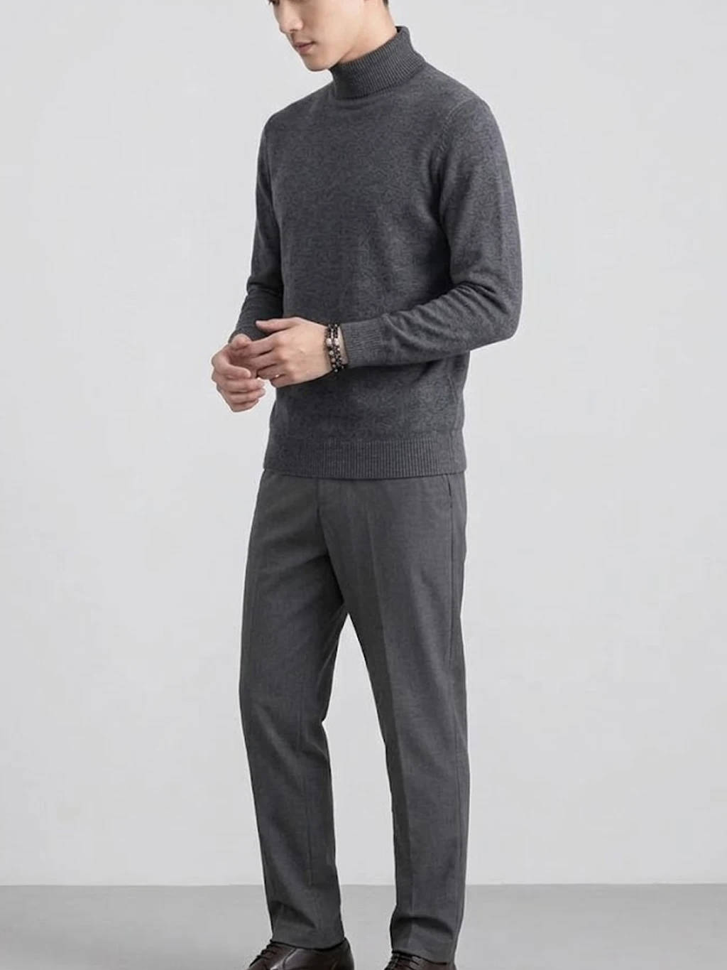 Herren Rollkragenpullover aus Strick, Herbst, lässig, schmal geschnitten, warm, langärmelig, klassische Thermo-Winterkleidung für Herren, Mäntel – Detail 3