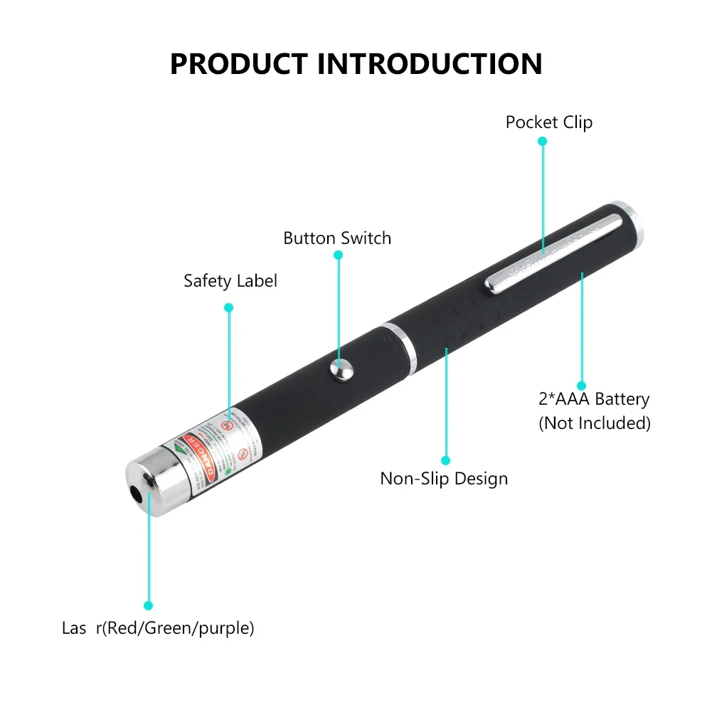 Green/Red/Purple Laser Pointer Visible Light Laser Pointer 3 Colors Powerful Laser Pointer Suitable For Lectures And Conferences