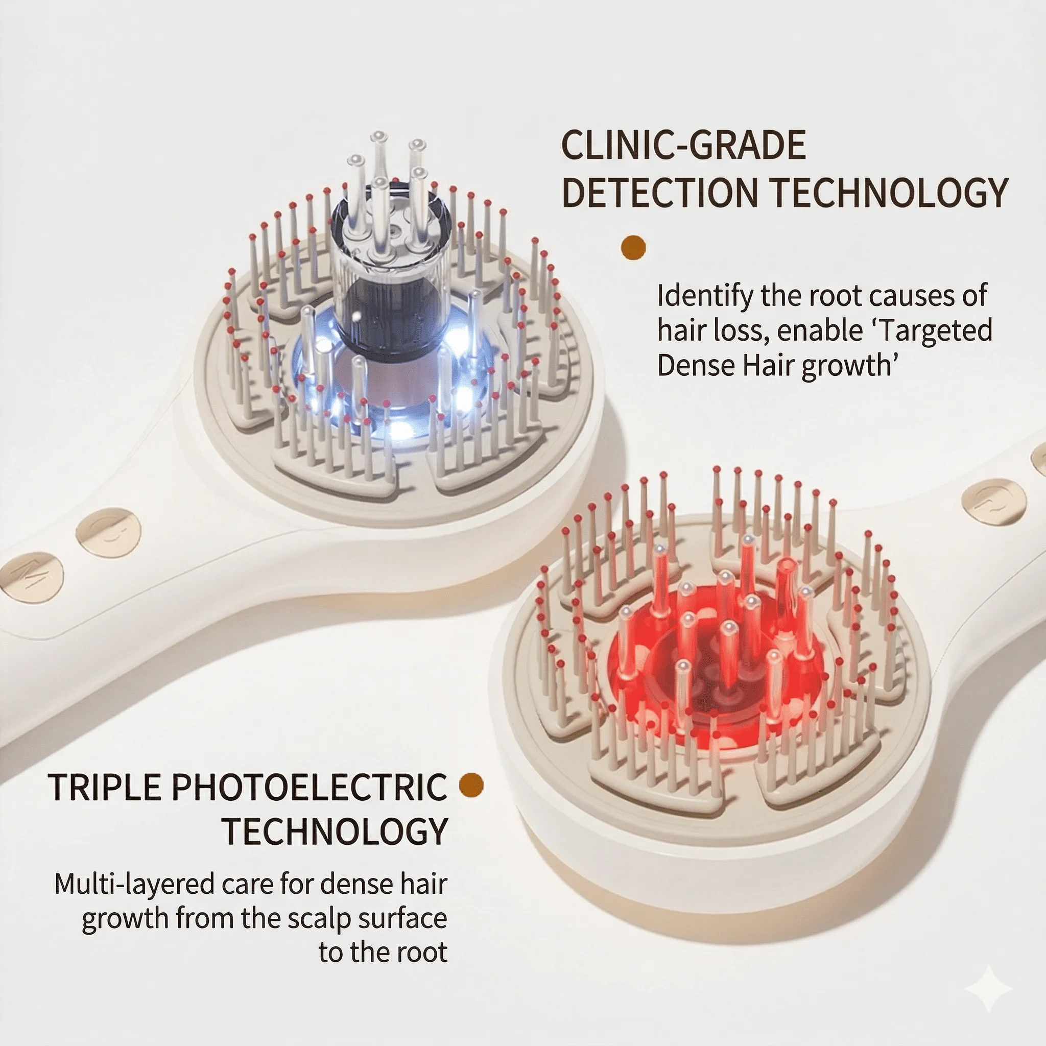 Resoxy 3MP AI Vision Head Massager Electric Hair Growth Comb Laser Detection EMS Scalp Care Oil Infusion Brush, Hair Care Tool