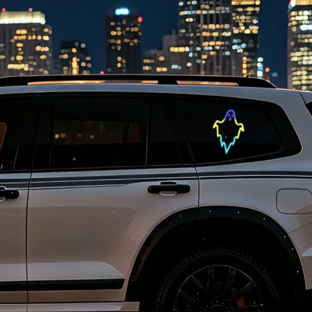 Wireless Car Bat Shaped Ambient Lamp Dynamic Gradient Multi-modes Atmosphere Breathing Lamp Suction Cup Mount RGB Color