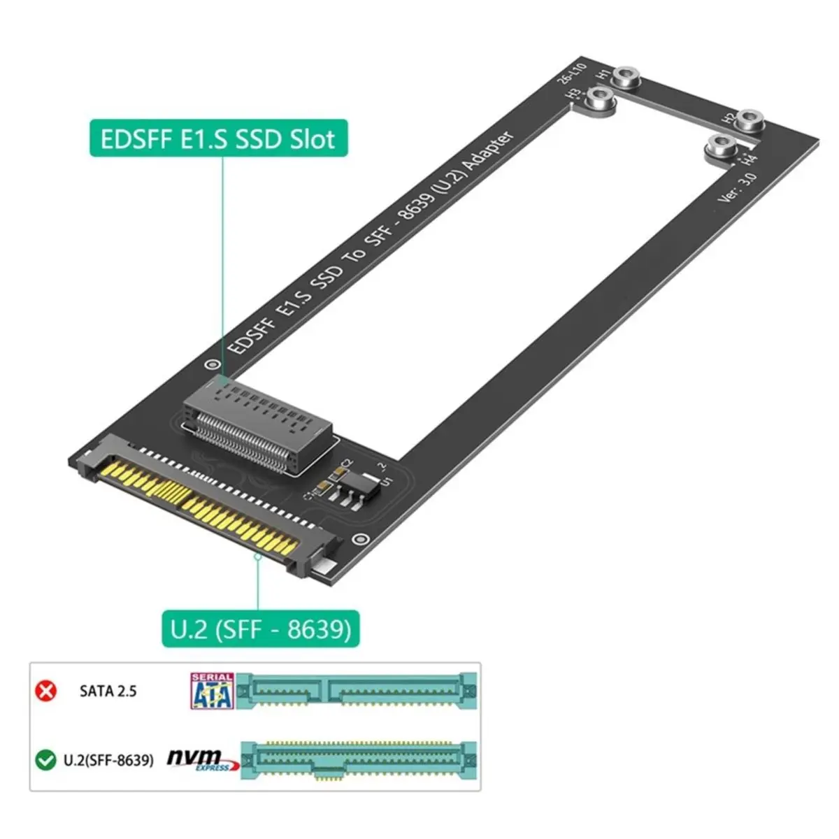�y�Z�[�����z618 ���K�Z�[�� ED SFF E1.S SSD to U.2 SFF-8639 �A�_�v�^�[�J�[�h PC ���b�v�g�b�v�p