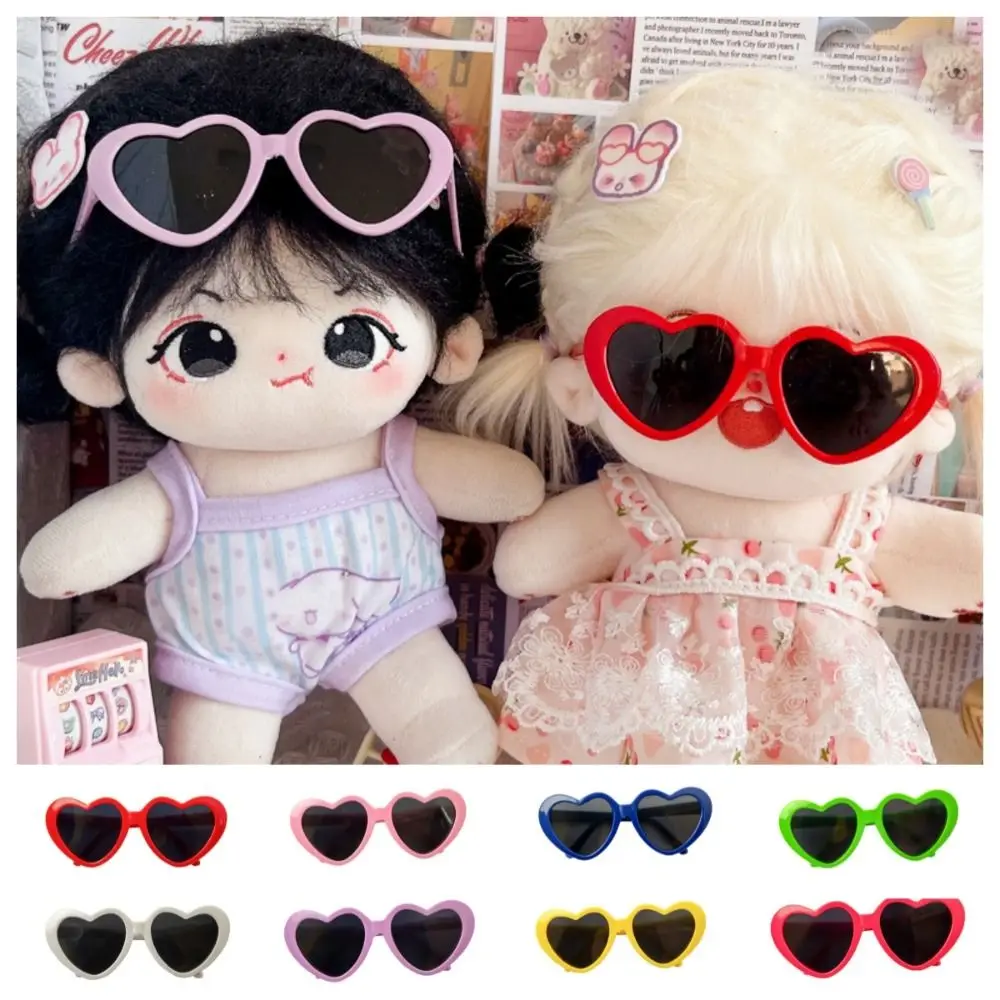 Cotton Dolls Glasses Idol Plush Doll Heart Glasses Cotton Doll Eyeglasses Korea Kpop Cartoon Kawaii 20CM Doll Sunglasses