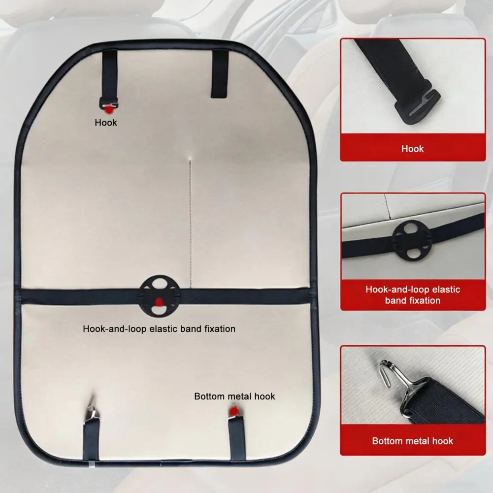 Automotive Kick Mat 1 or 2 Pcs Car Back Seat Protector Set Waterproof Faux Leather Kick Mats with Storage Pockets Automotive