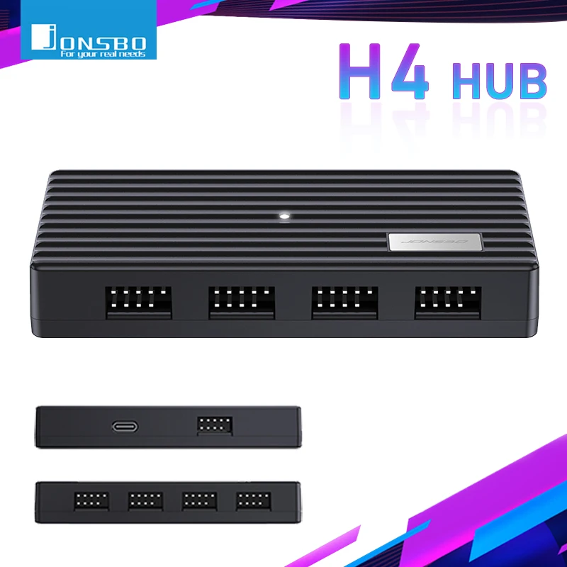 

Jonsbo H4 USB HUB 4in1 Computer Motherboard Internal USB2.0 9PIN HUB Expander Splitter SATA Power For PC Case RGB Controller