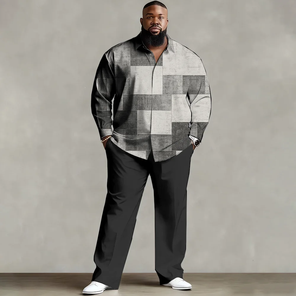 

Комплект мужской рубашки больших размеров S-9xl: шотландский современный стиль — смесь мягкого хлопка, гладкие асимметричные клетчатые принты, устойчивые к морщинам,