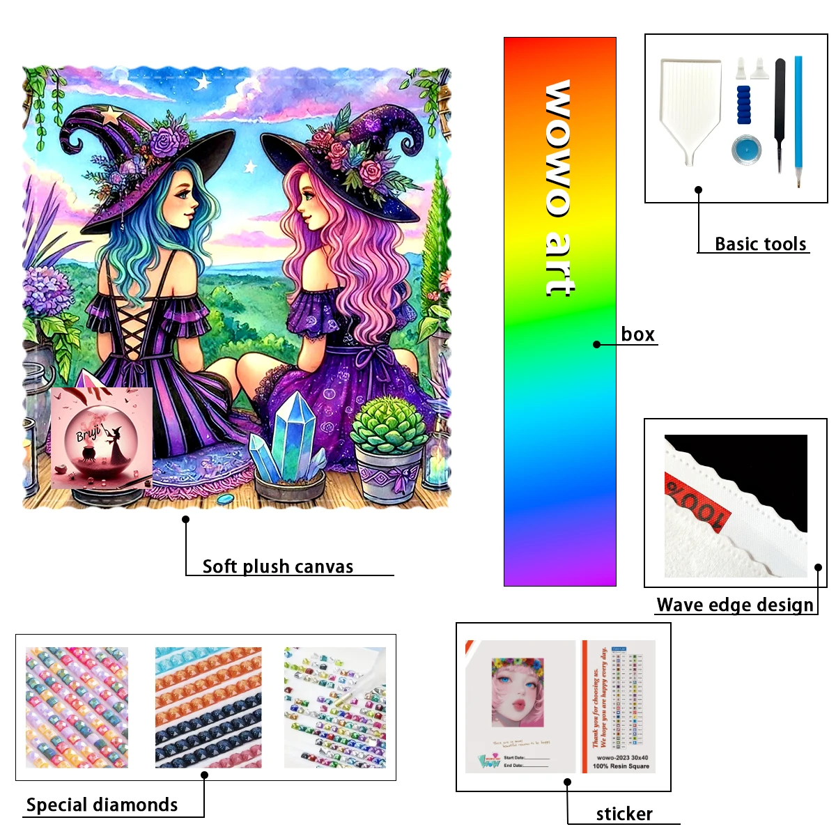 

【Bruji_ Diamond Art】Crystal Two Color Witch Crystal AB Rhinestone FD Rhinestone Perfect Resin Diamond