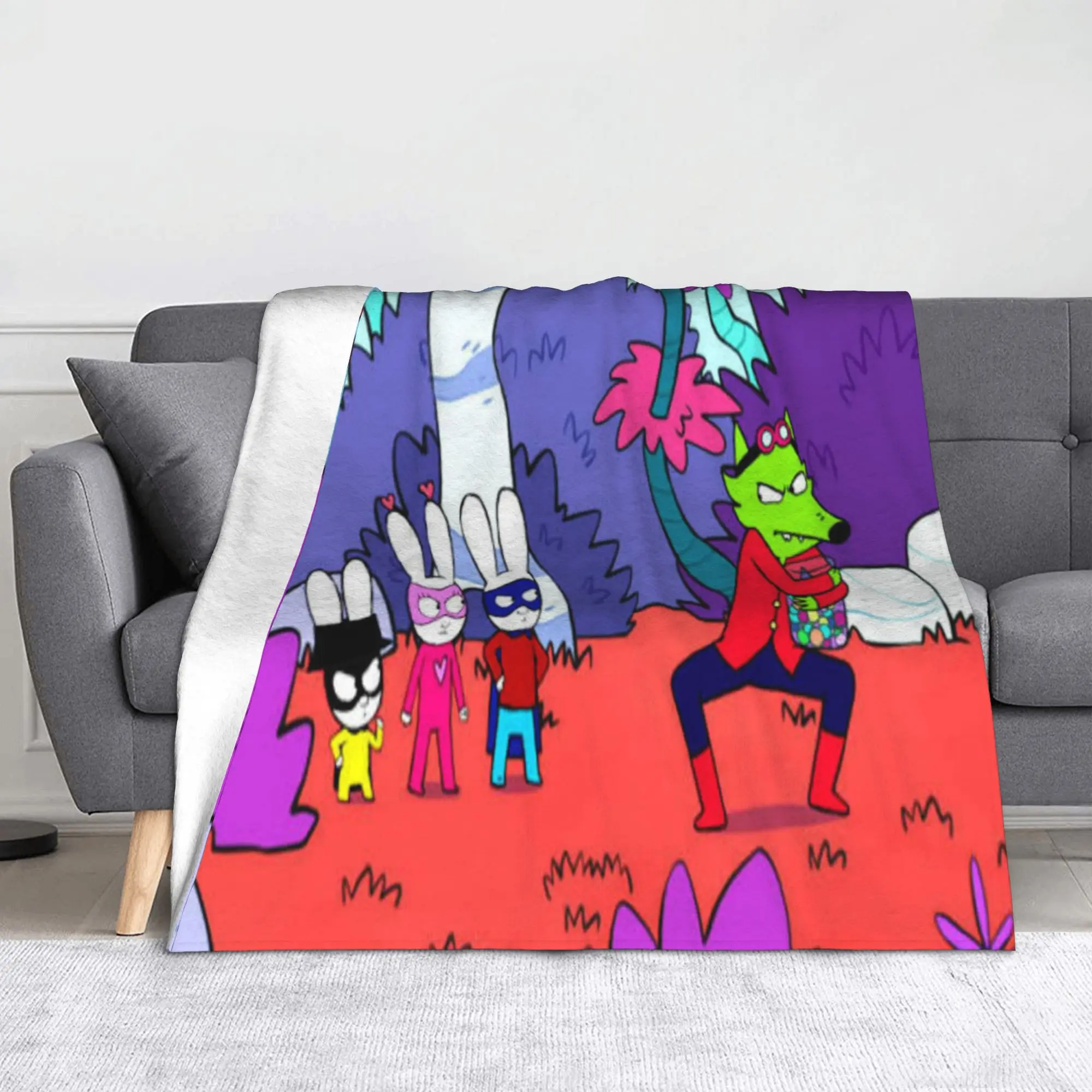 Simon Super Rabbit Printed Blanket For Men Women Super Soft Warm  Throw Blankets for Couch 50x60 Inches Multiple Sizes