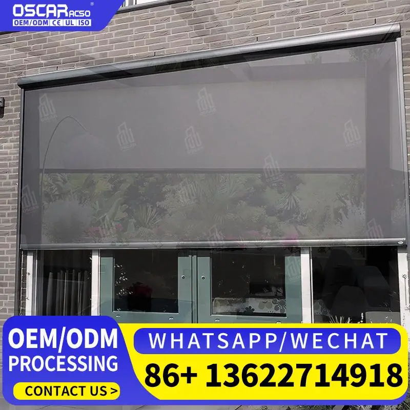 High Quality Built In UV Protection Waterproof Windproof Electric Rolling Custom Aluminum Shade for Home Office Patio Rolling Bl
