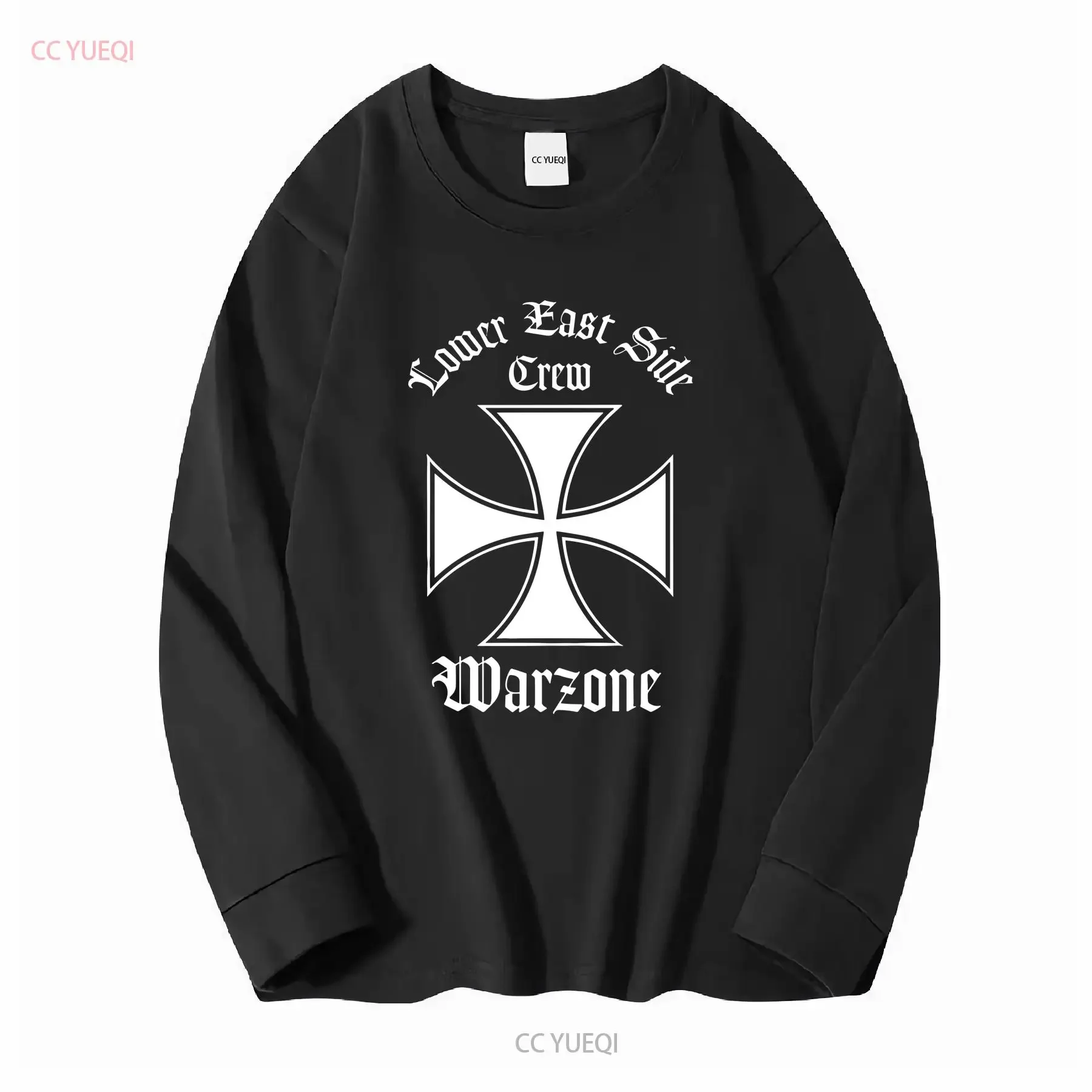 نادر خمر 90s Warzone الجانب الشرقي السفلي طاقم تي شيرت NYHC الشرير المتشددين XL خمر غسلها الرسم مصمم الملابس الموضة