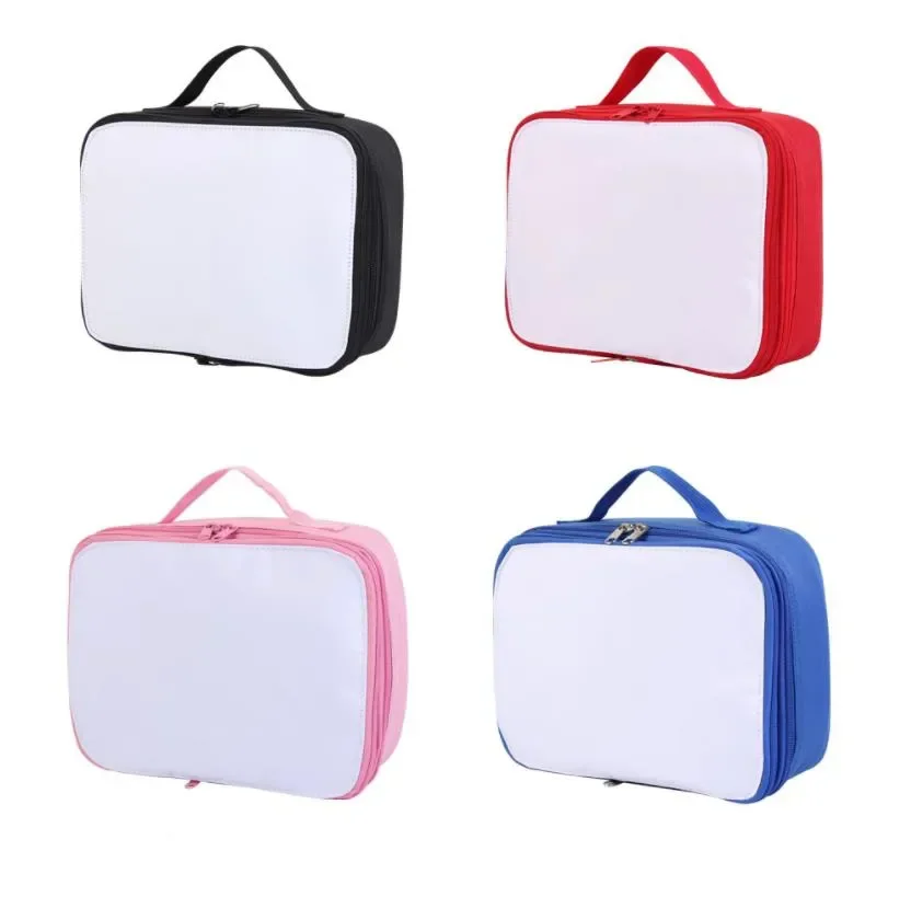 25pcs Sublimation Lunch Bag Blank DIY student insulation Handbags Waterproof Lunchbox Bento Storage Bags With Zipper