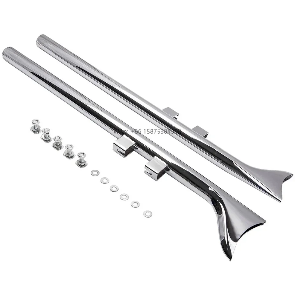 Steel 33 Fishtail Exhaust Muffler Pipe Slip-On Fit for 1995-2006 for Harley Touring Motorcycles 1 Pair New Condition