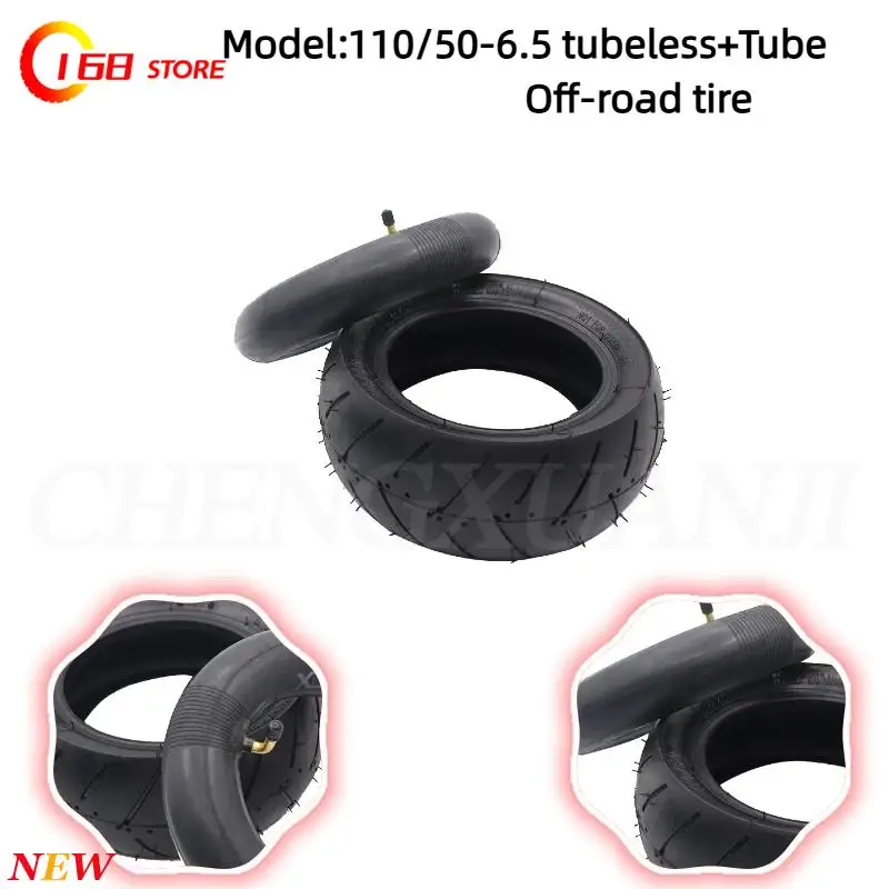 Câmara de Ar para Pneu Traseiro 110/50-6.5 com Válvula Curva, Compatível com Mini Moto de 49cc, E-Scooter e Mini Motor