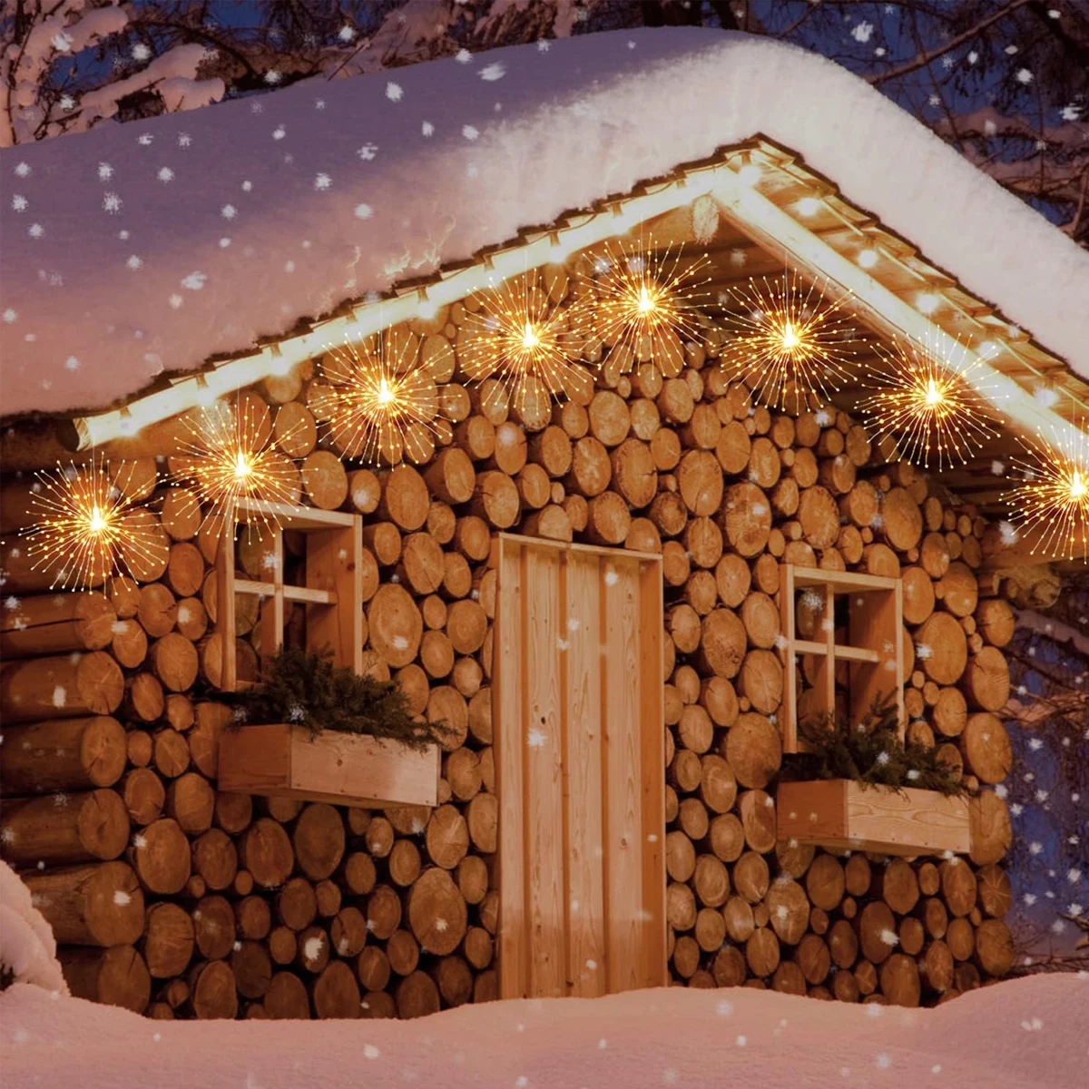 Solar-Feuerwerkslichter für den Außenbereich – 90/150/200 LEDs, 8 Modi, Kupferdraht-Hängelichterkette für Hof, Terrasse, Zelt, Party, Weihnachten – Detail 11