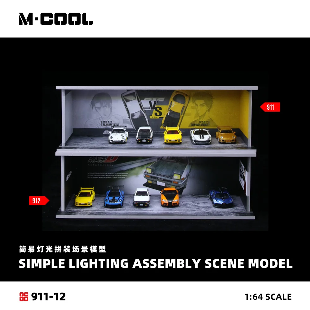 

More Art&M·COOL 1:64 Простая модель сцены в сборе с освещением, диорама для парковки для дисплея и коллекции