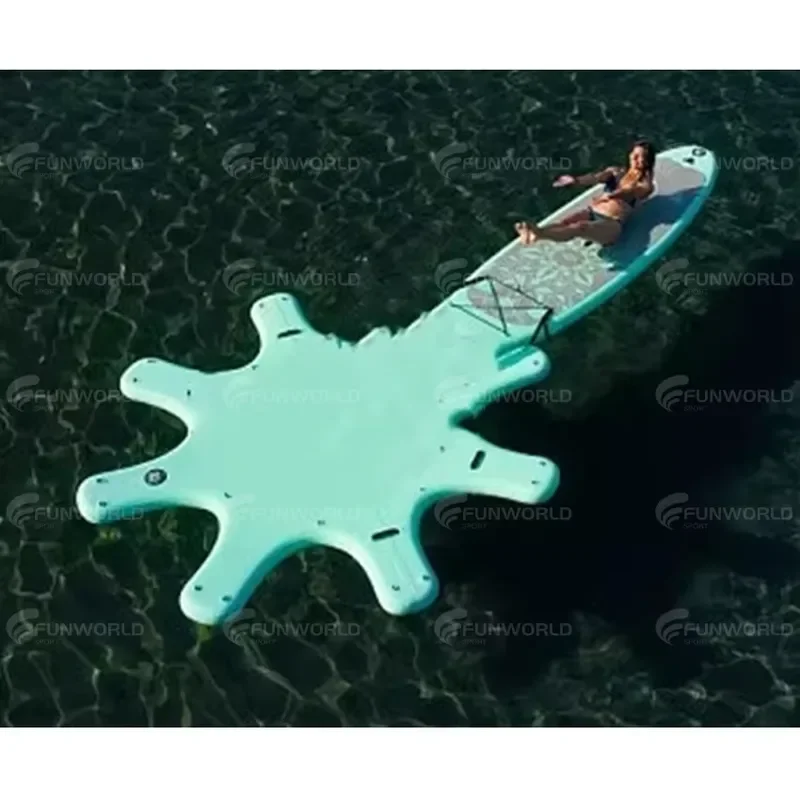 Commercial Customized Water Floating Drop Stitch Material Aqua Sup Yoga Dock Station With Inflatable Yoga Paddle Board
