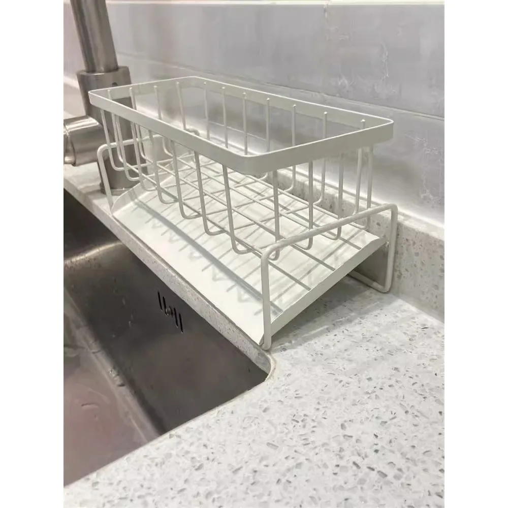 Kitchen Storage Rack Sink Rag Drain Rack Sink Faucet Dish Washing Steel Wire Ball Storage Rack