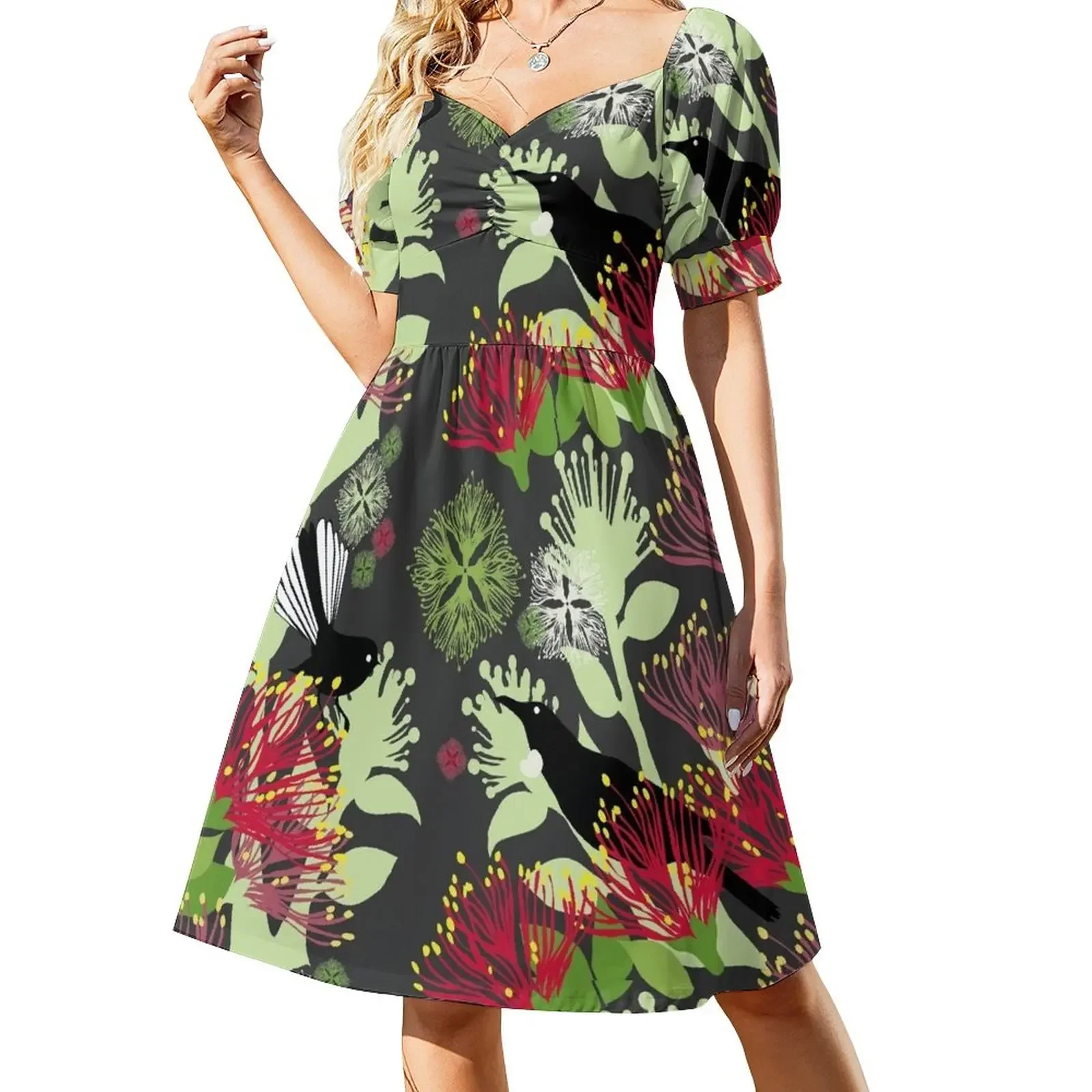 

Kiwi Christmas Short-Sleeved Dress womens clothing prom dresses