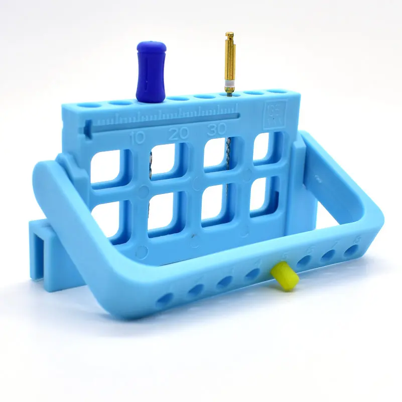 Dental  Plastic Holder 8 Holes Plastic Stand  Root Canal File Holder Plastic Endo Measuring Instrument With a Record Function