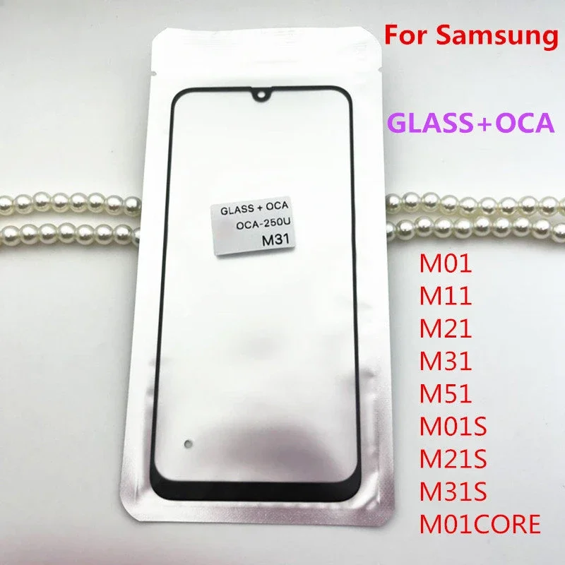 Replacement For Samsung Galaxy M01 M11 M21 M31 M51 M01S M21S M31S M01CORE GLASS + OCA LCD Front Outer Lens Touch Screen