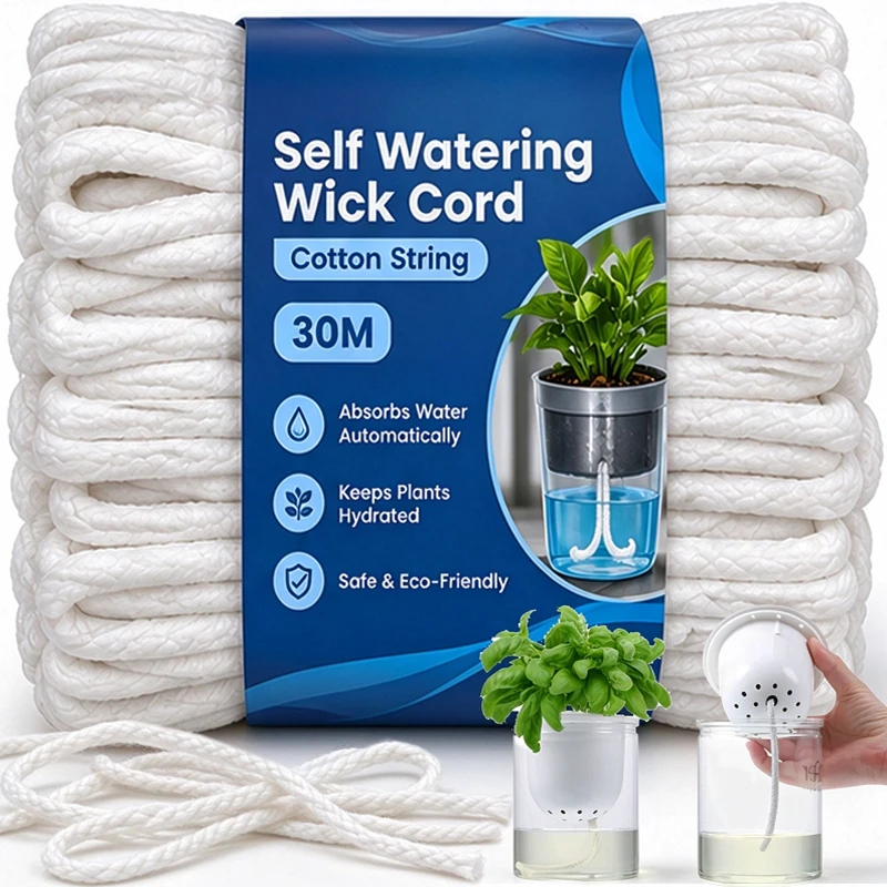 Lazy Self Watering Wick Cord Cotton String DIY Automatic Watering Absorbent Wicks Rope Potted Plant Seedling Auto Waterer Ropes