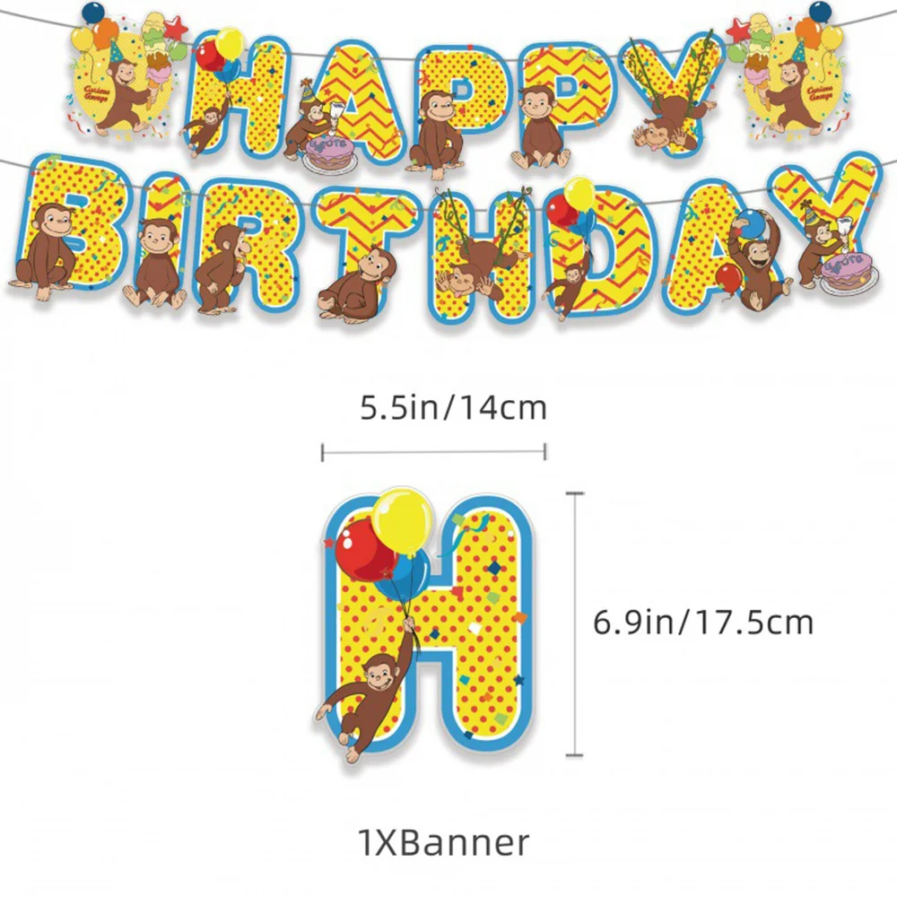 Monkey Jungle Safari Birthday Banner Decor Cute Monkeys Party Backdrop Cake Toppers Balloon Baby Shower Wild Theme Party Supplie