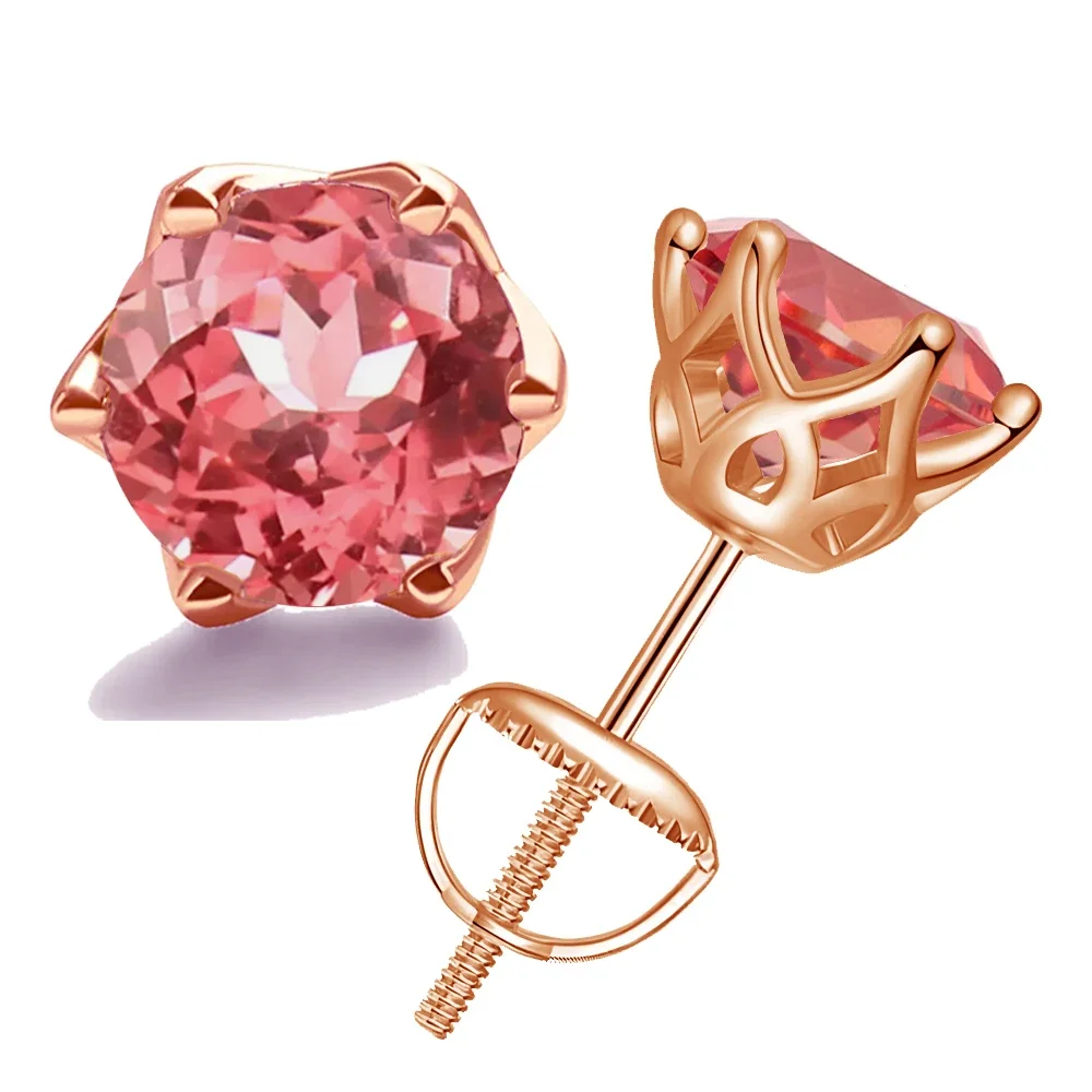 Padparadscha اكسيد الالمونيوم تمرير الماس القلم اختبار 925 فضة النساء أقراط هيبوالرجينيك وأقراط مجوهرات للنساء