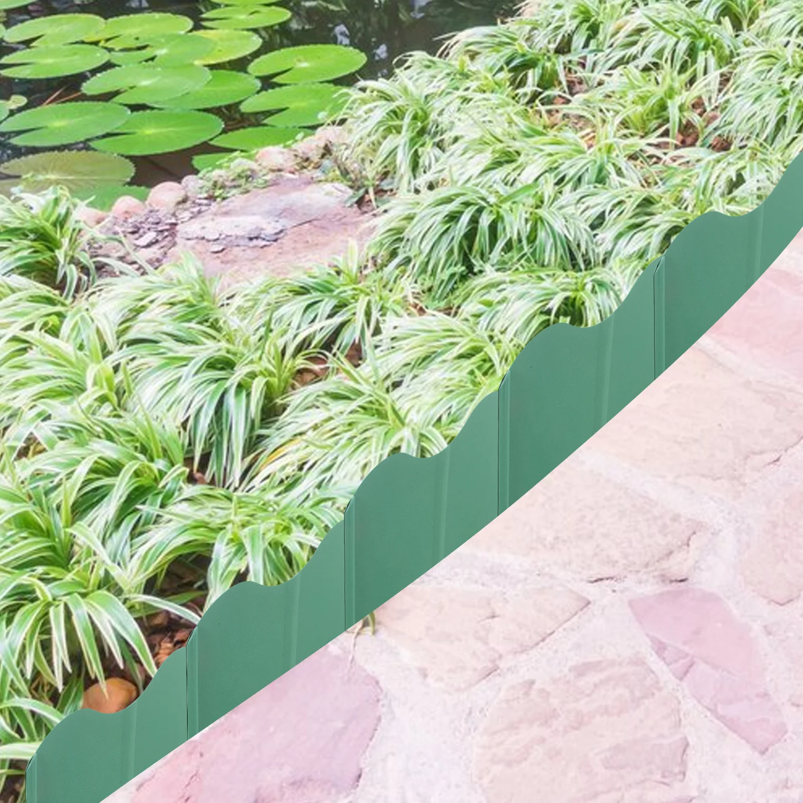 

Lattice Garden Fence Edging Border Plastic Flower Bed Landscaping Green Pp Lawn