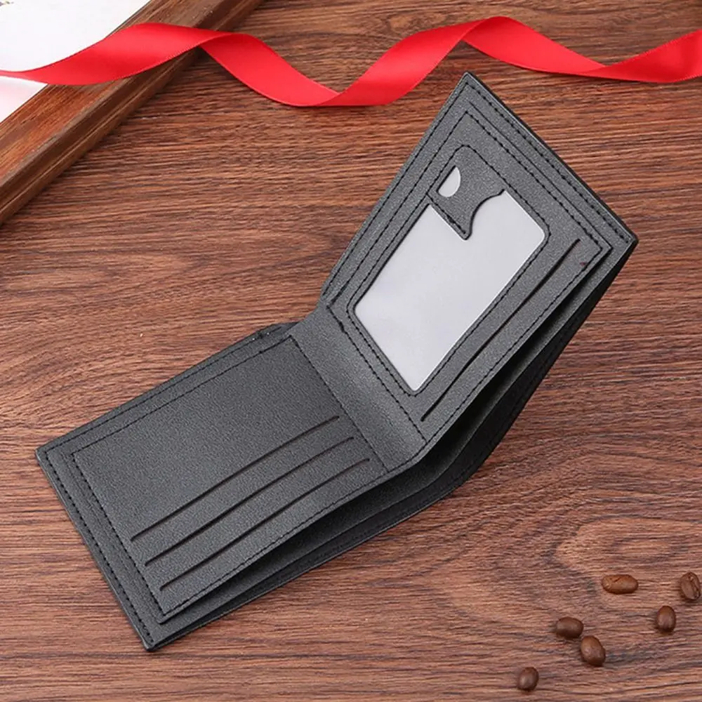

Portable Two-fold Men Foldable Wallet Large Capacity Multi-card PU Leather Wallet Foldable Soft Men's Short Wallet Male