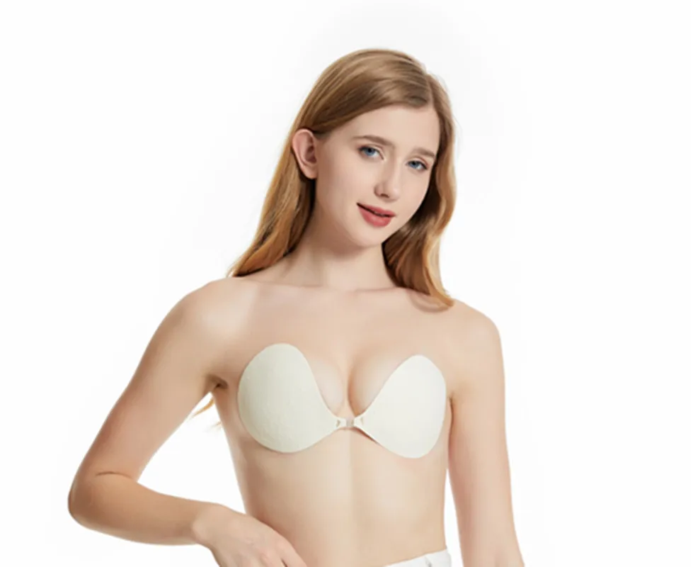 Siliconen Strapless Push-Up Bh Backless Zelfklevende Onzichtbare Kanten Stick Op Uk