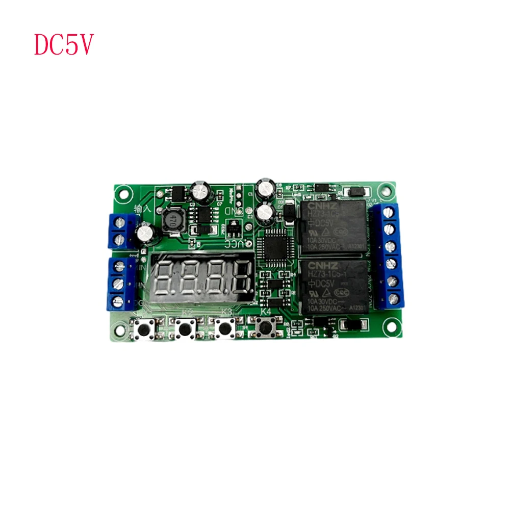 DC5V/7-30V AC110-220V 6A Adjustable Time Delay Relay Module 2 Way LED Digital Timming Relay Pulse Cycle Power Off Timing Relay