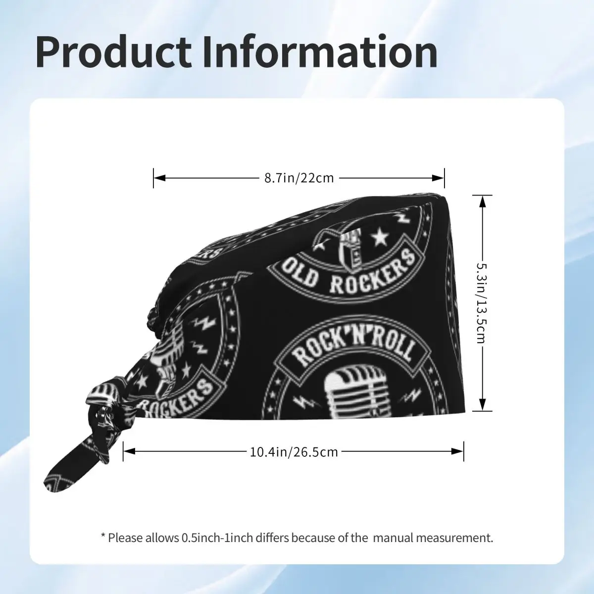 Microfoon Rock And Roll Rockabilly Scrub Hat Doctor Werkende Chirurgische Cap Unisex Verstelbare Verpleging Caps voor Tandarts