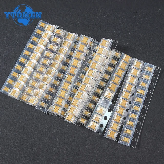 150 sztuk SMD zestaw kondensatorów tantalowych 1uf-220uf A/B Case zestaw kondensatorów tantalowych 1UF 2.2UF 4.7UF 10UF 47UF kondensatory
