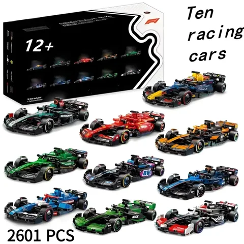 2601 piezas 2025 nuevo 77242-77251 velocidad 10 súper coche deportivo F1 juguete de bloques de construcción decoración modelo regalo de Navidad para niños