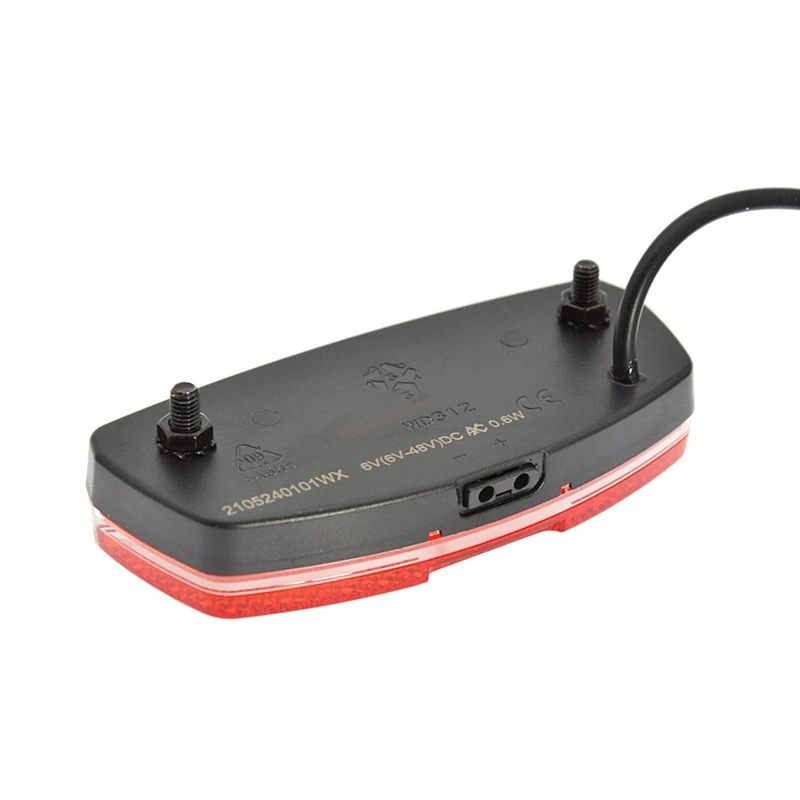 1PCS Ebike Tail Light Electric Bike Tail Light Input 6V-48V LED Light With Bicycle Reflector Plastic+Metal image 4