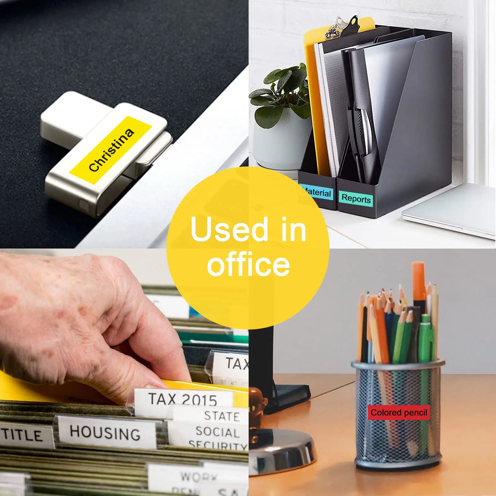 Fimax Compatible For Dymo Printer Labels Tape LetraTag 10PK 91200 12267 12mm Machine Labeling Self-adhesive Label Ribbon Paper