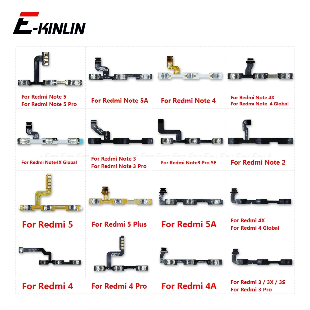 Switch Connector On Off Volume Key Button Flex Cable For Xiaomi Redmi 3S 4A Note 5A 5 Plus 4 2 3 Pro 4X Global