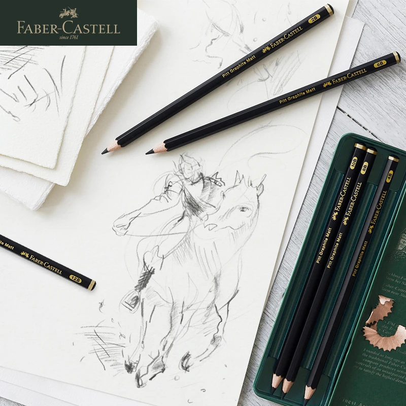 Faber-Castell Matte Sketch Pencil Art Graphite For Shading Sketch Black Lead Design Writing Drawing Graphite Pencils Supplies