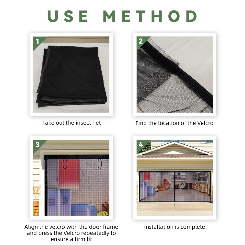 Easy Installation Screen Panel Insect Barrier Door Garage Screen Doors Easy Installation System Fine Mesh Design