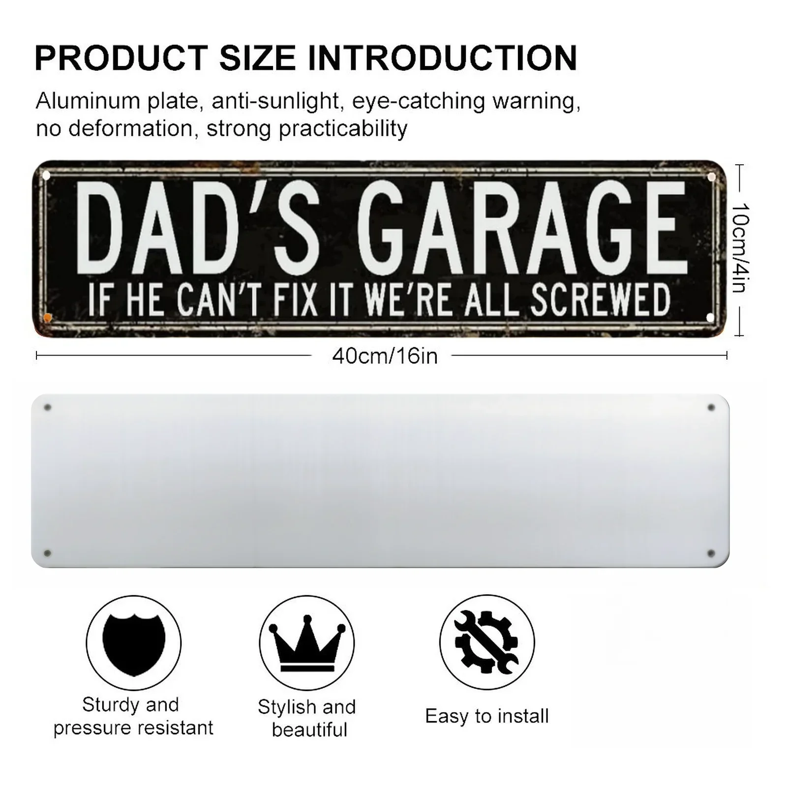HD Tin Sign, Assorted Vintage Man Cave Garage Decor Metal Wall Art, Retro Rustic Bar Signs Set