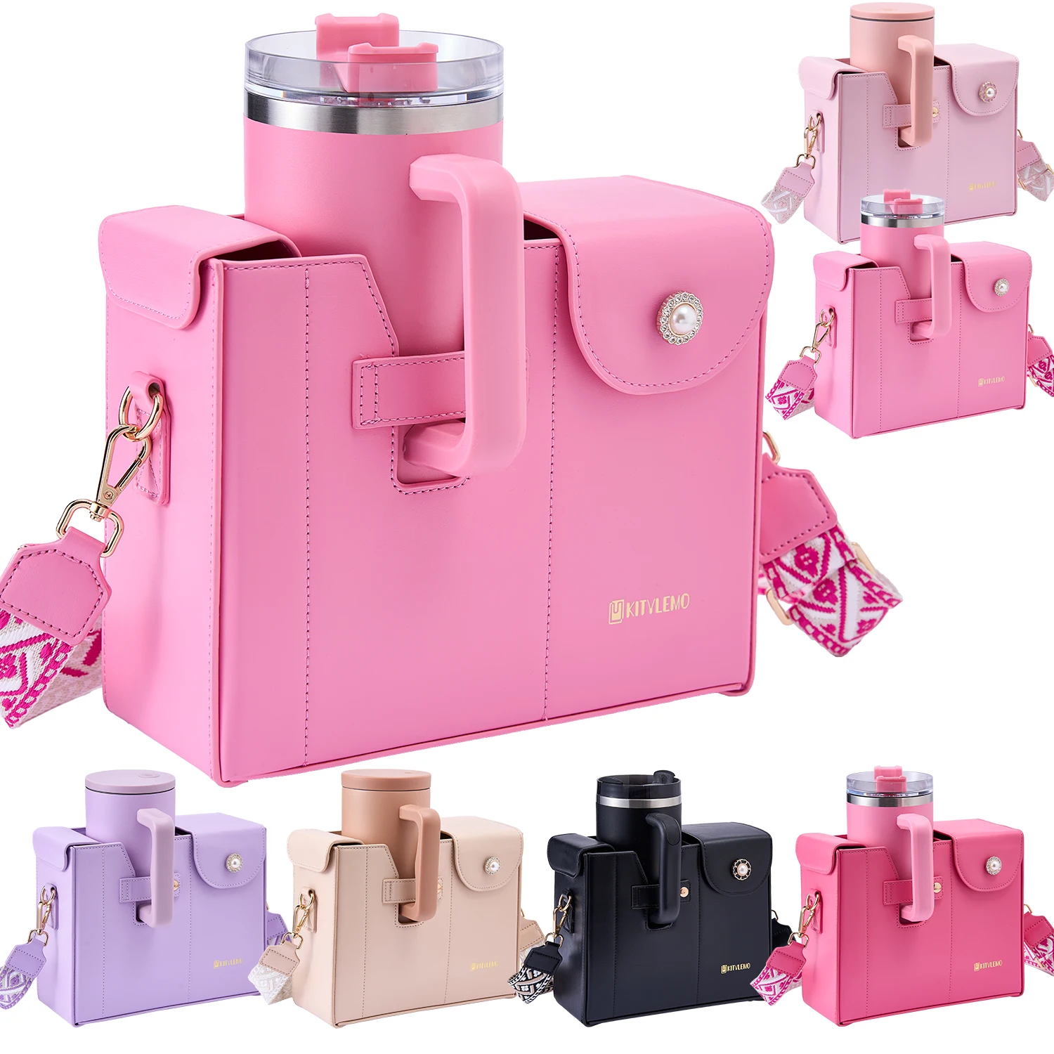 

Kitylemo Purse for Stanley Cup, Stanley Cup Purse, Water Bottle Holder bag for stanley Cup, Stanley bag