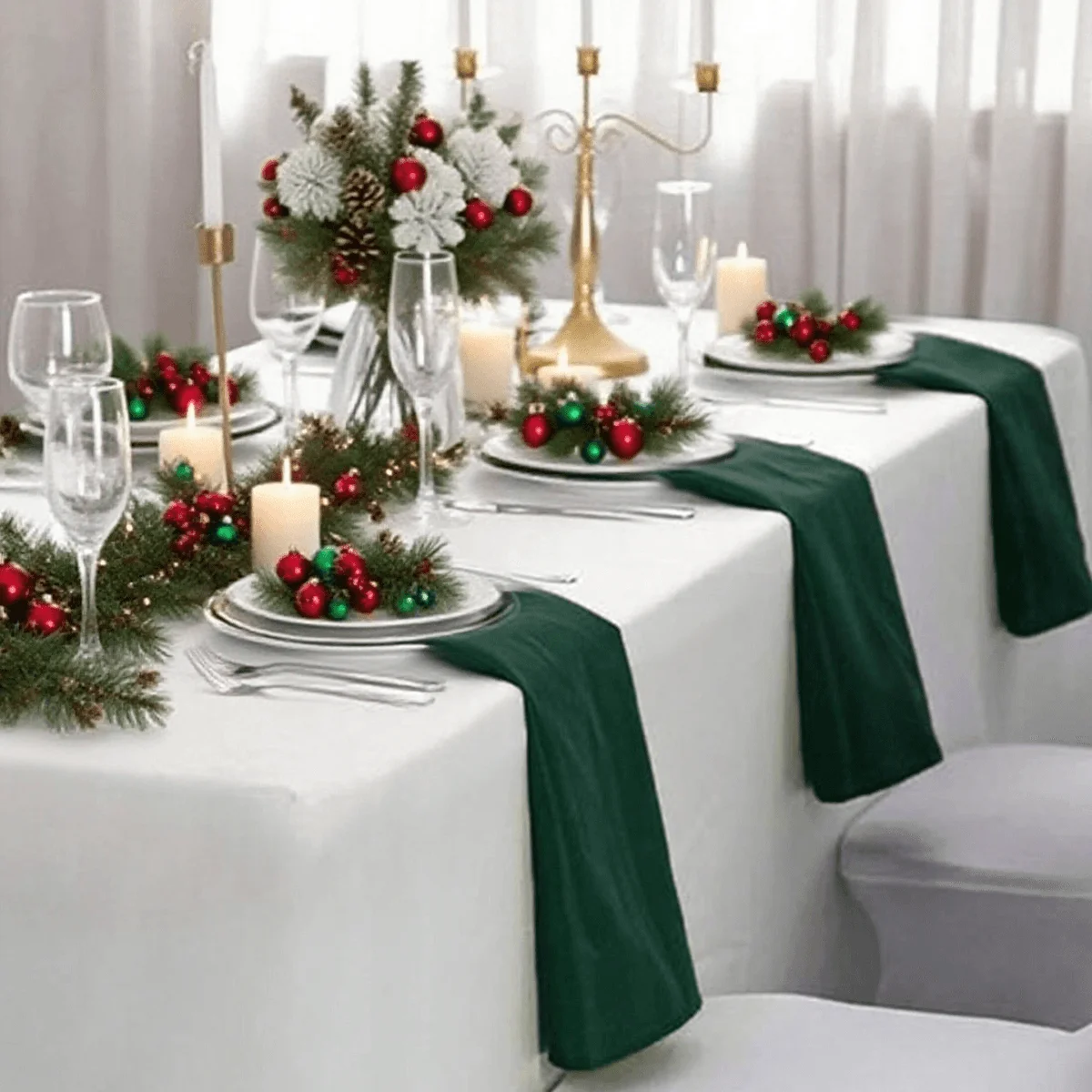 Set Of 6/12/24 40x40cm Table Cloth Napkins Durable Polyester Thicken Placemat Reusable for Kitchen Dining  Wedding Decoration