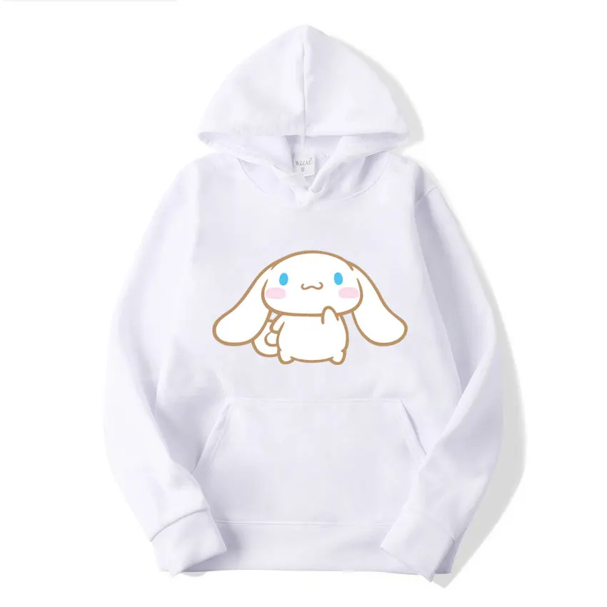 Cinnamoroll Cartoon Anime Women Pullover Tops Spring Autumn Men Hoodie 2024 Fashion Yellow Sports Couple Sweatshirt Clothes