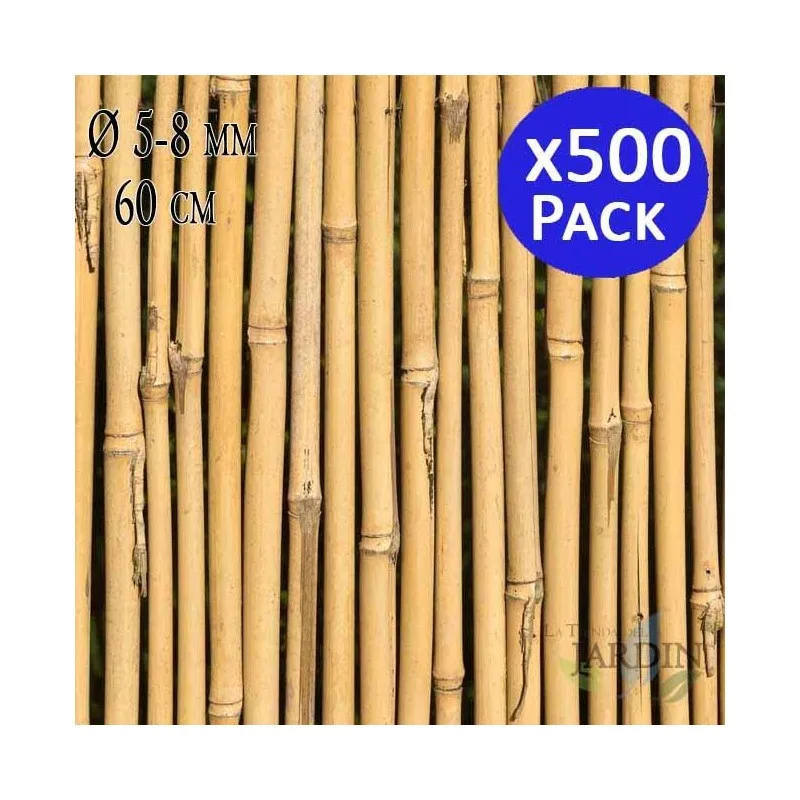 500 Pack x 60 cm 5-8mm bamboo tutors bamboo rods eco-friendly bamboo cane for holding trees, plants and vegetables