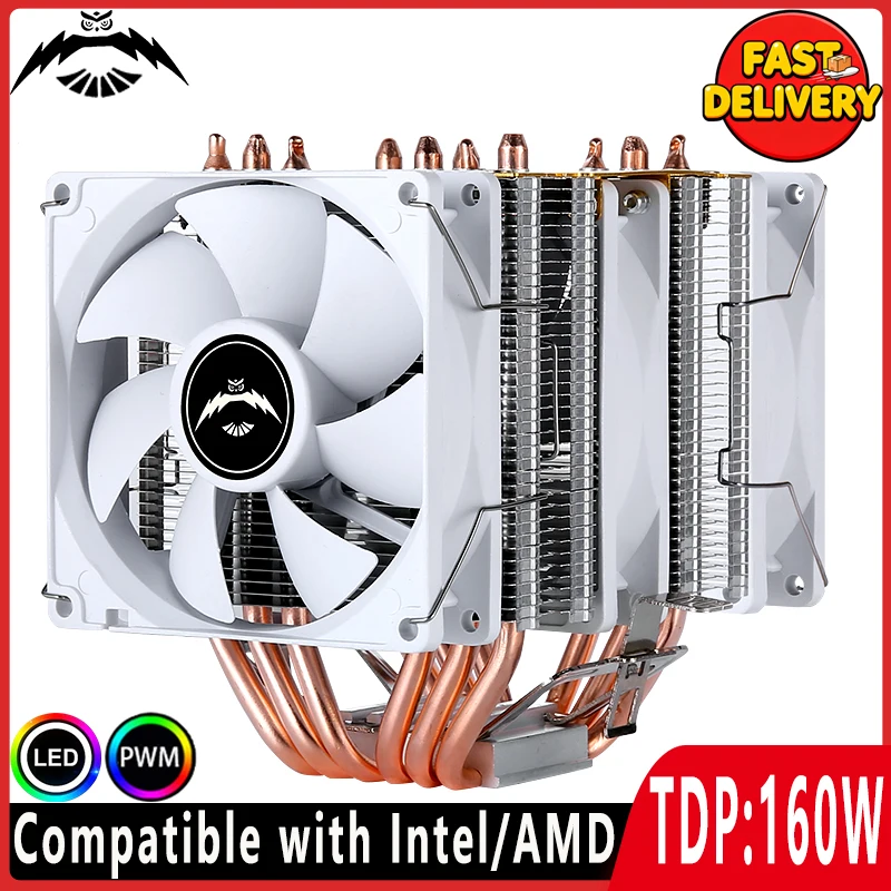Air-cooled Cpu Fan 4pin/PWM PC x79 x99 Processor Twin Towers Cooler 4/6 Heat Pipe Compatible LGA115x 1200 1700 2011 2066 AMD AM3