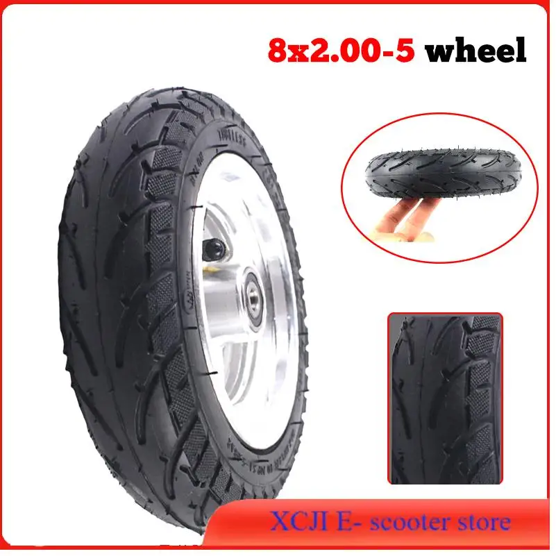 

8x2,00-5 бескамерное колесо DIY 8*2,00-5 вакуумное колесо со ступицей из сплава для электрического скутера для взрослых KUGOO S1 S3